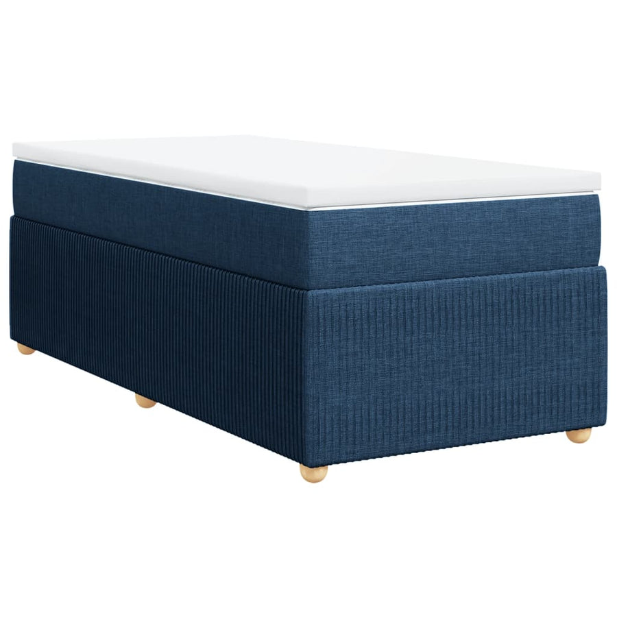 Boxspring met matras stof blauw 80x200 cm