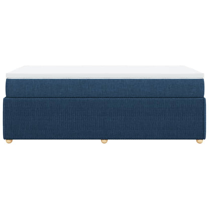 Boxspring met matras stof blauw 80x200 cm