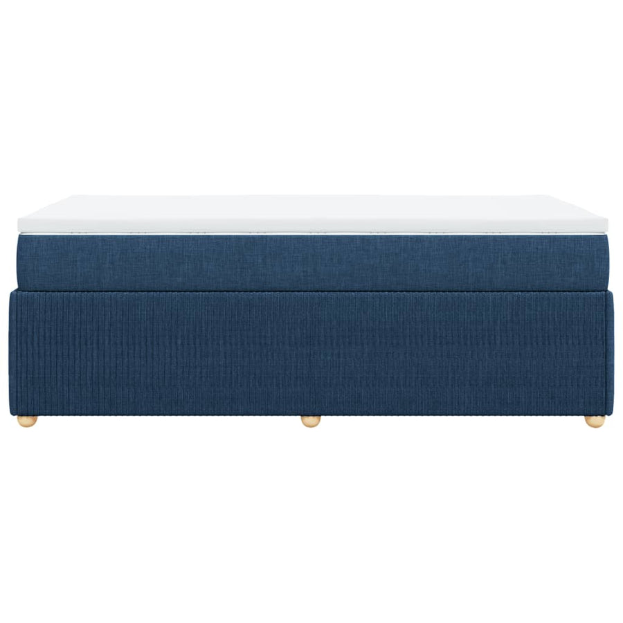 Boxspring met matras stof blauw 80x200 cm