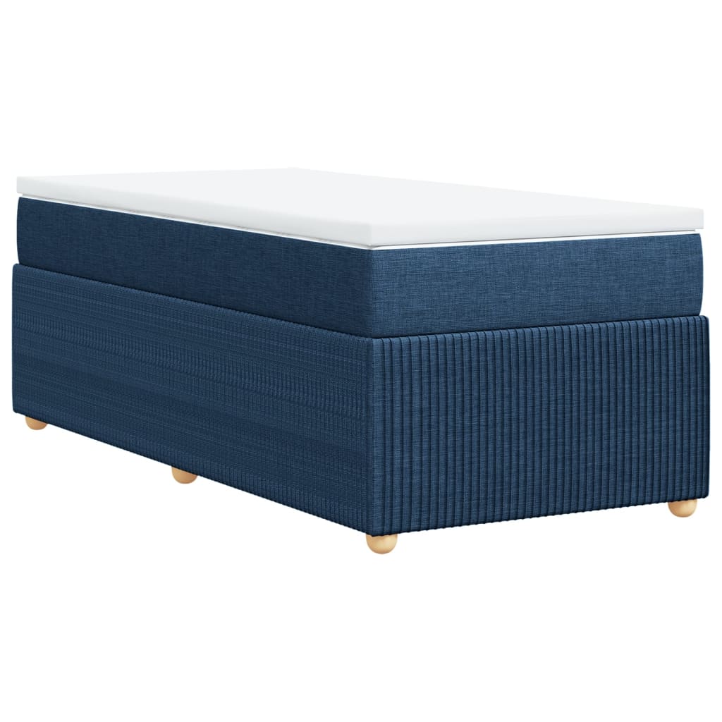 Boxspring met matras stof blauw 80x200 cm
