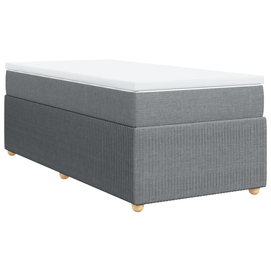 Boxspring met matras stof lichtgrijs 90x190 cm