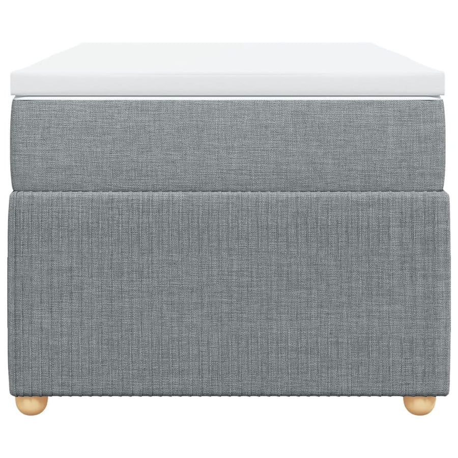 Boxspring met matras stof lichtgrijs 90x190 cm