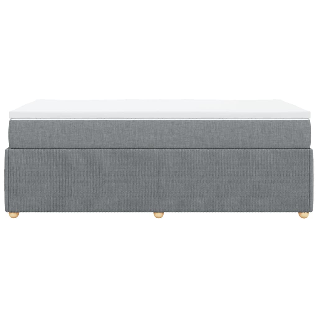 Boxspring met matras stof lichtgrijs 90x190 cm