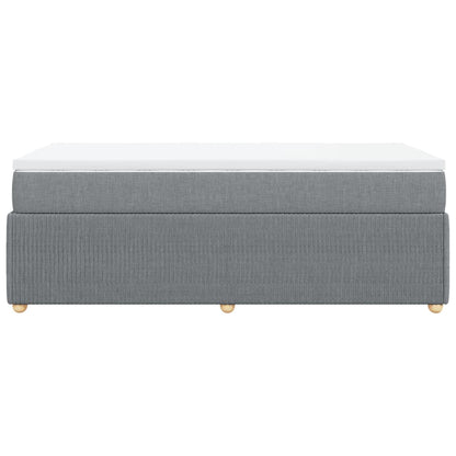 Boxspring met matras stof lichtgrijs 90x190 cm