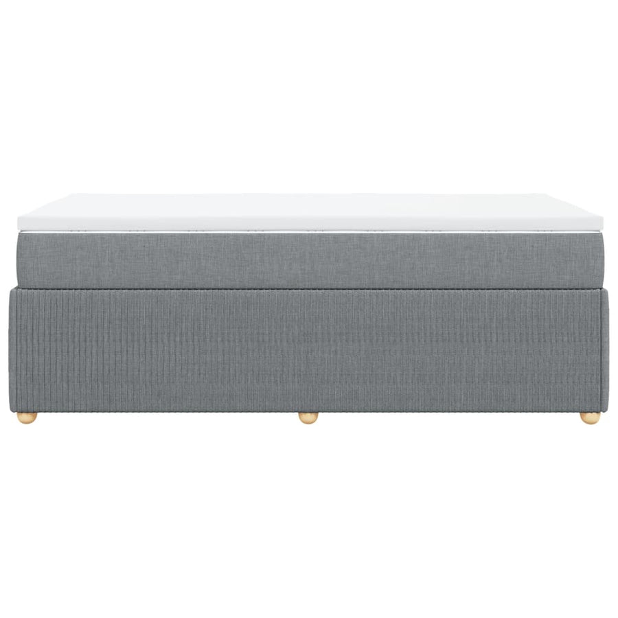 Boxspring met matras stof lichtgrijs 90x190 cm