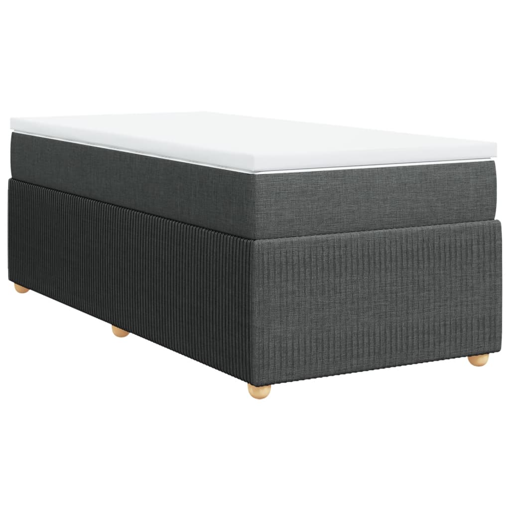 Boxspring met matras stof donkergrijs 90x190 cm