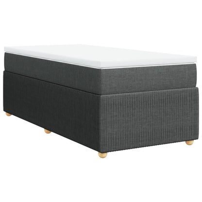 Boxspring met matras stof donkergrijs 90x190 cm