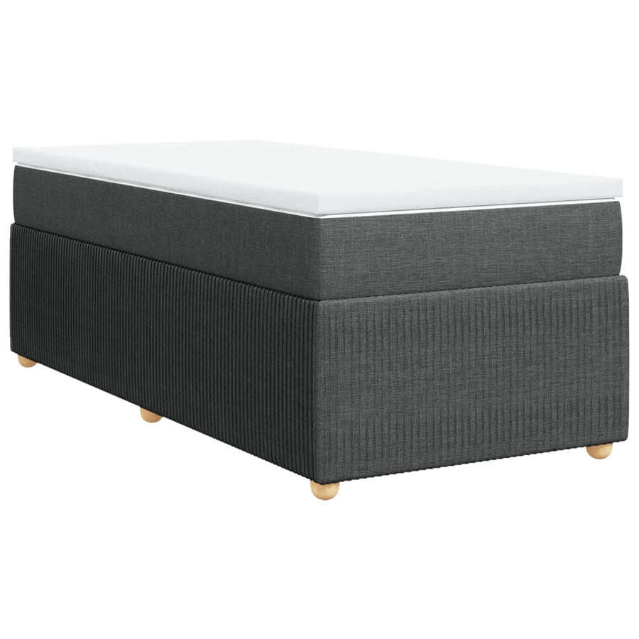 Boxspring met matras stof donkergrijs 90x190 cm