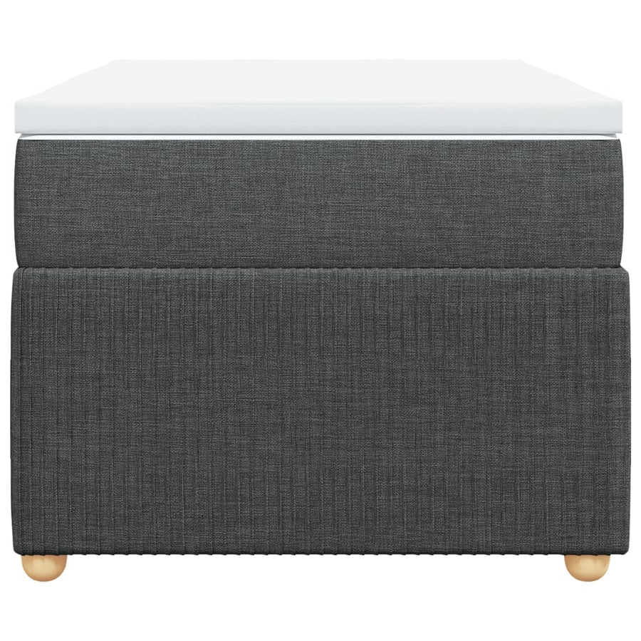 Boxspring met matras stof donkergrijs 90x190 cm