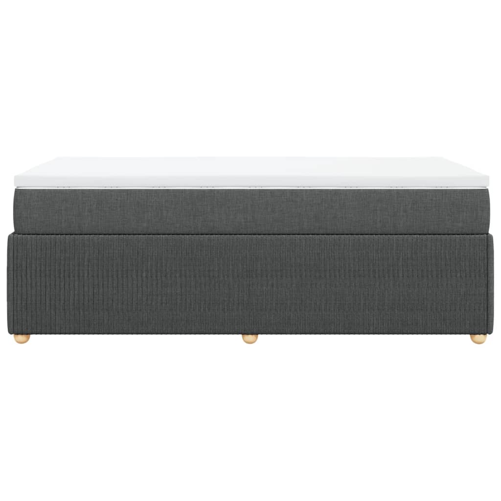 Boxspring met matras stof donkergrijs 90x190 cm