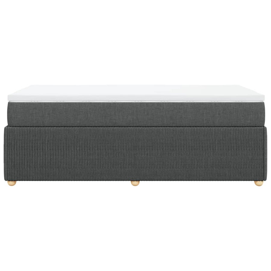 Boxspring met matras stof donkergrijs 90x190 cm