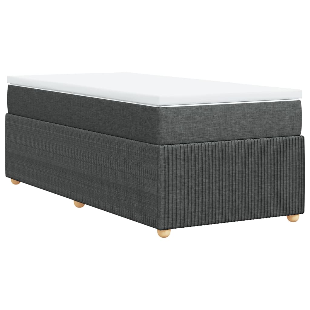 Boxspring met matras stof donkergrijs 90x190 cm