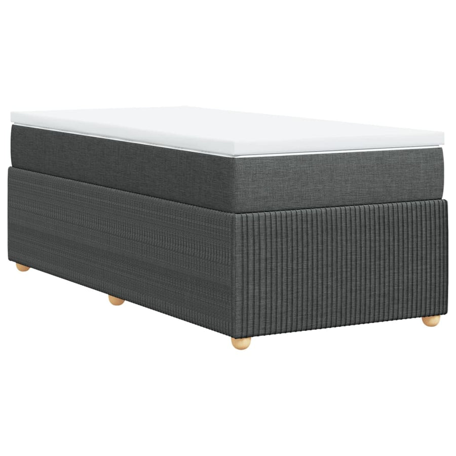 Boxspring met matras stof donkergrijs 90x190 cm