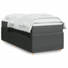 Boxspring met matras stof donkergrijs 90x190 cm