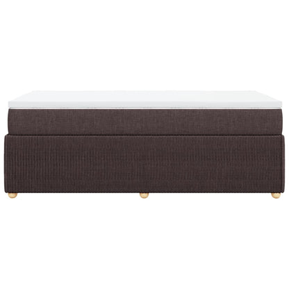 Boxspring met matras stof donkerbruin 90x190 cm