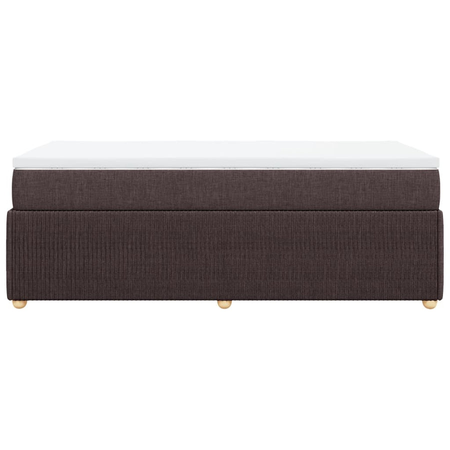 Boxspring met matras stof donkerbruin 90x190 cm