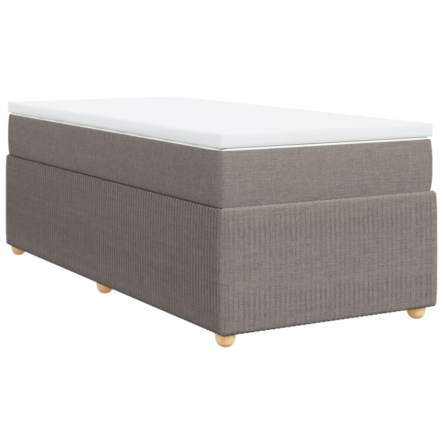 Boxspring met matras stof taupe 90x190 cm