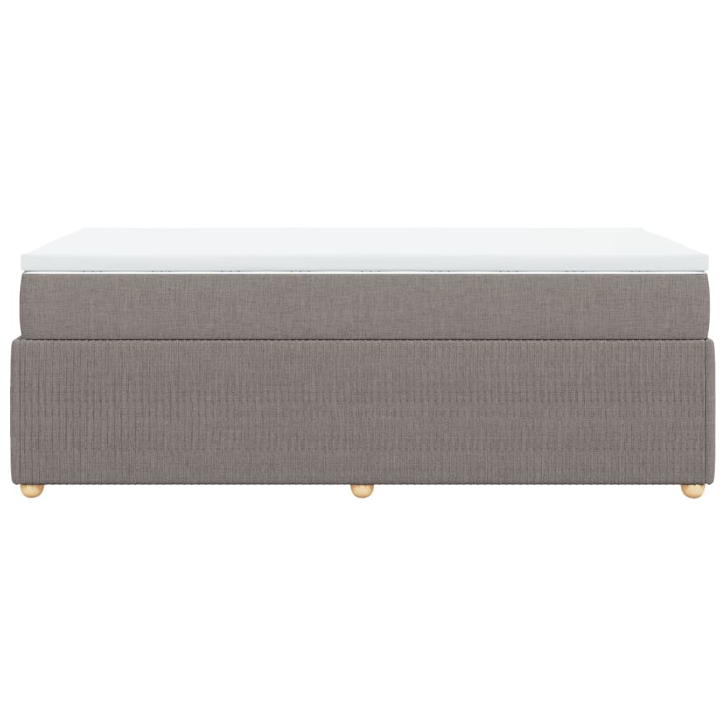 Boxspring met matras stof taupe 90x190 cm