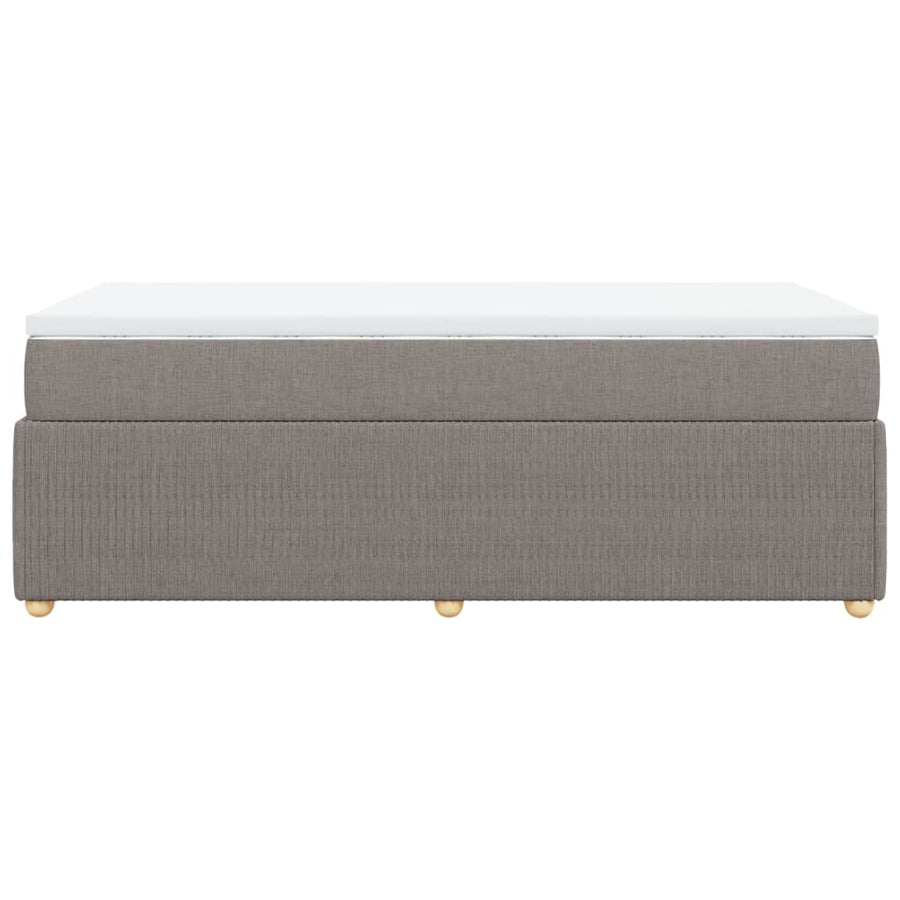 Boxspring met matras stof taupe 90x190 cm