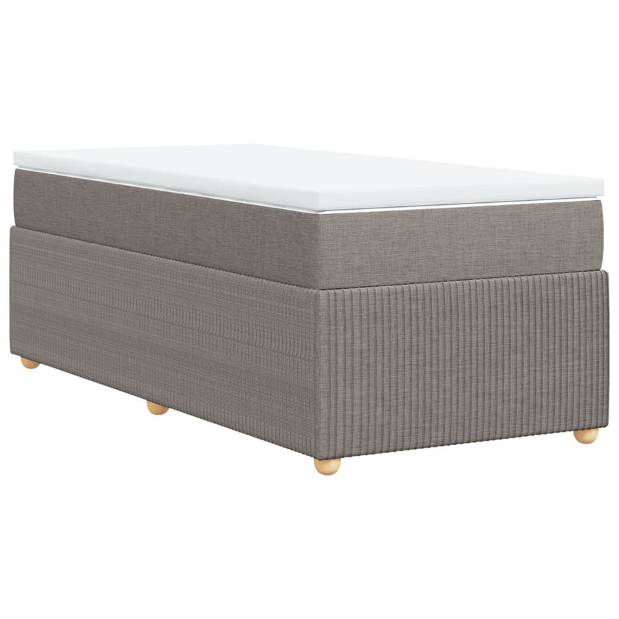 Boxspring met matras stof taupe 90x190 cm
