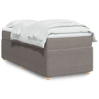 Boxspring met matras stof taupe 90x190 cm