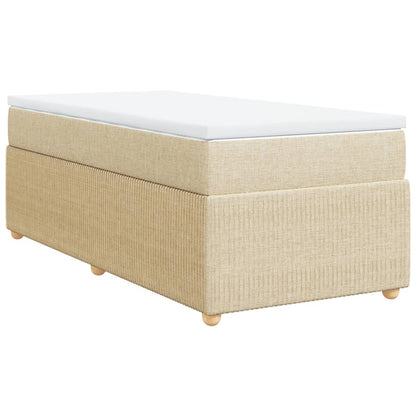 Boxspring met matras stof crèmekleurig 90x190 cm