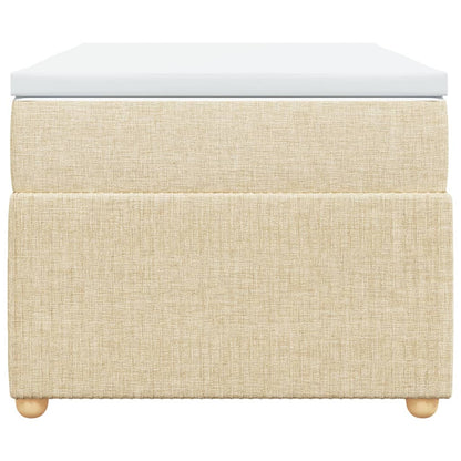 Boxspring met matras stof crèmekleurig 90x190 cm
