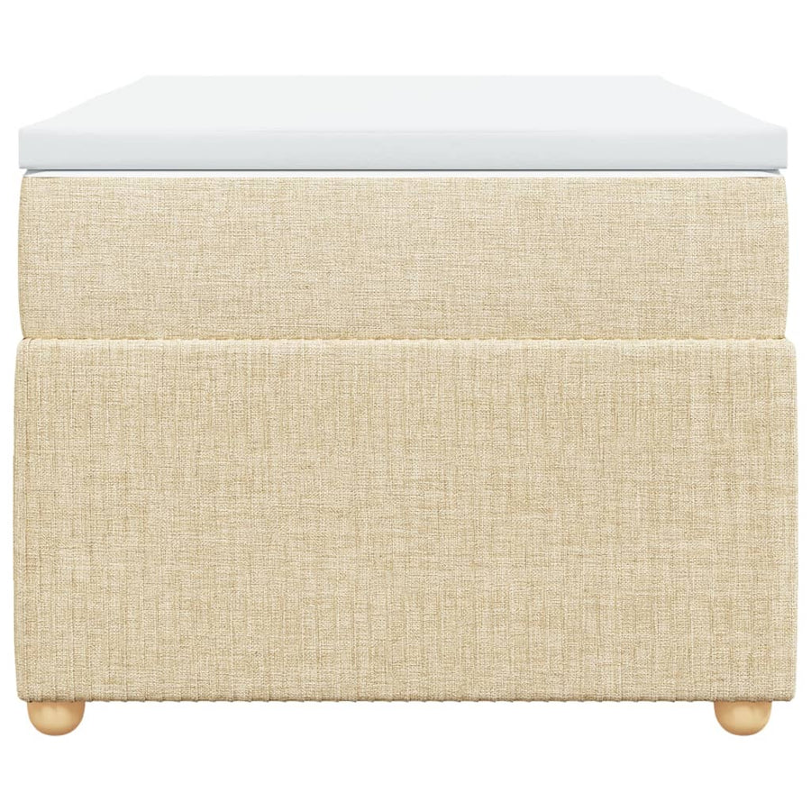 Boxspring met matras stof crèmekleurig 90x190 cm