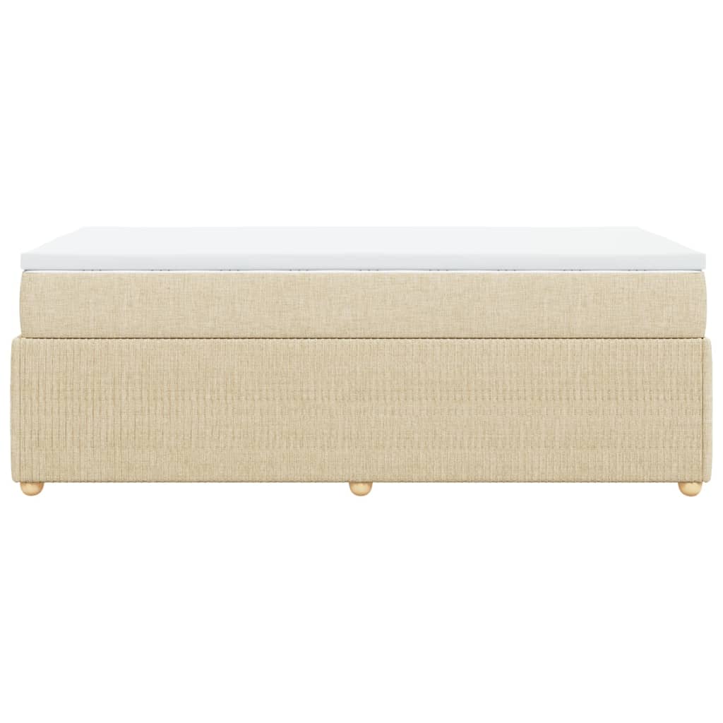 Boxspring met matras stof crèmekleurig 90x190 cm
