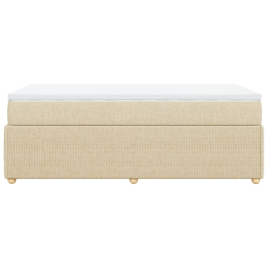 Boxspring met matras stof crèmekleurig 90x190 cm