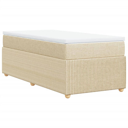 Boxspring met matras stof crèmekleurig 90x190 cm