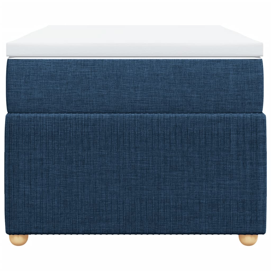 Boxspring met matras stof blauw 90x190 cm