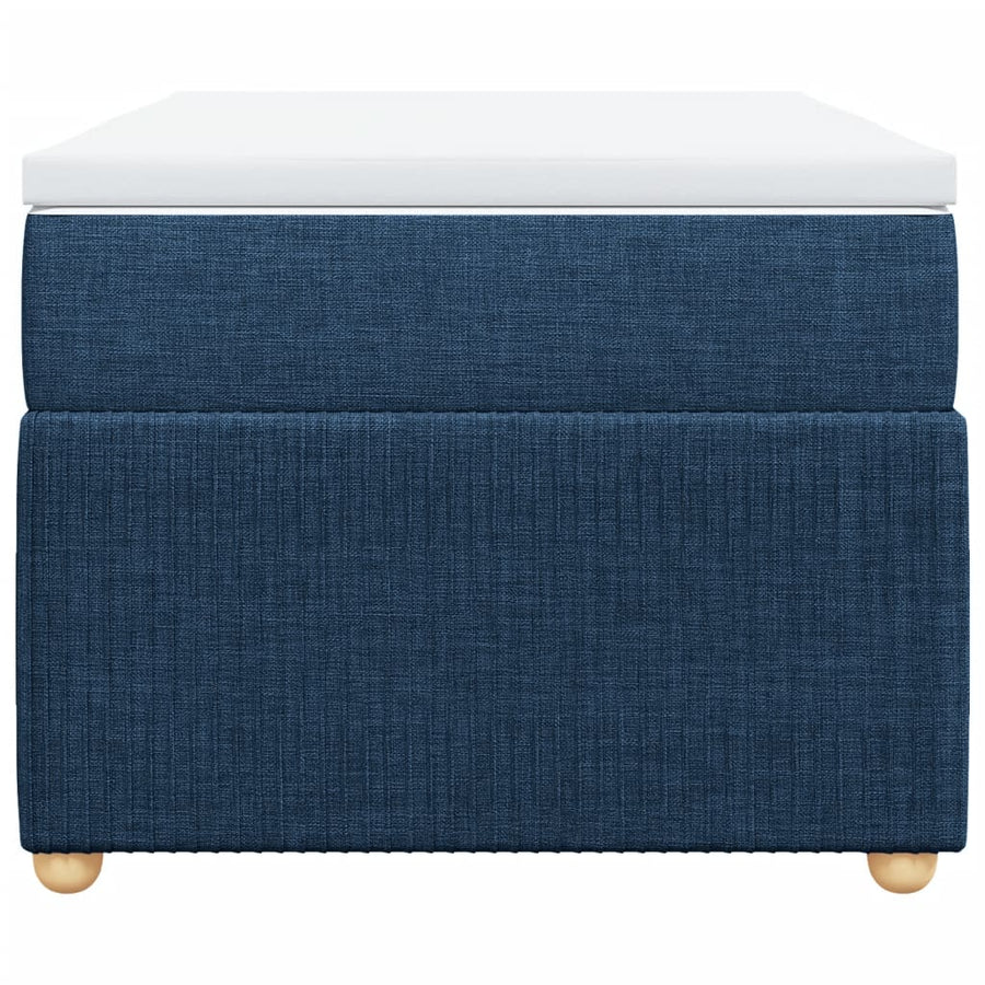 Boxspring met matras stof blauw 90x190 cm