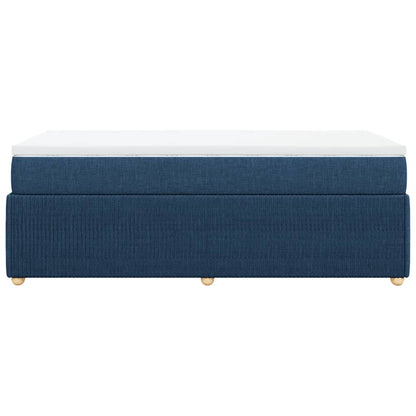 Boxspring met matras stof blauw 90x190 cm