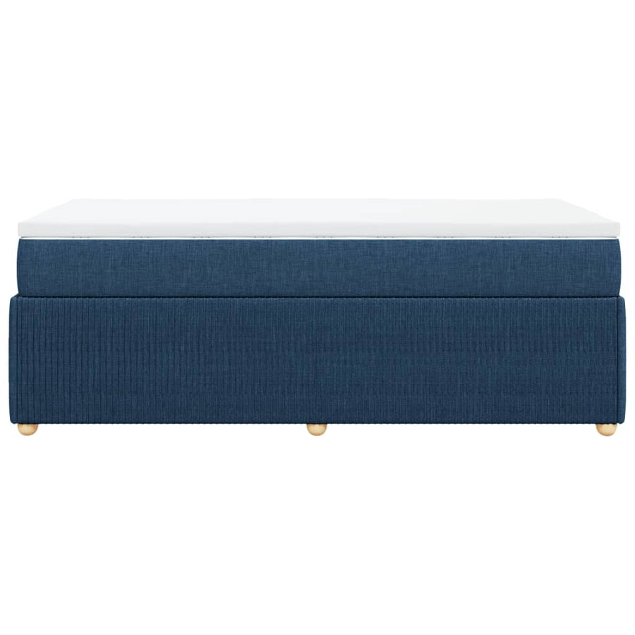 Boxspring met matras stof blauw 90x190 cm