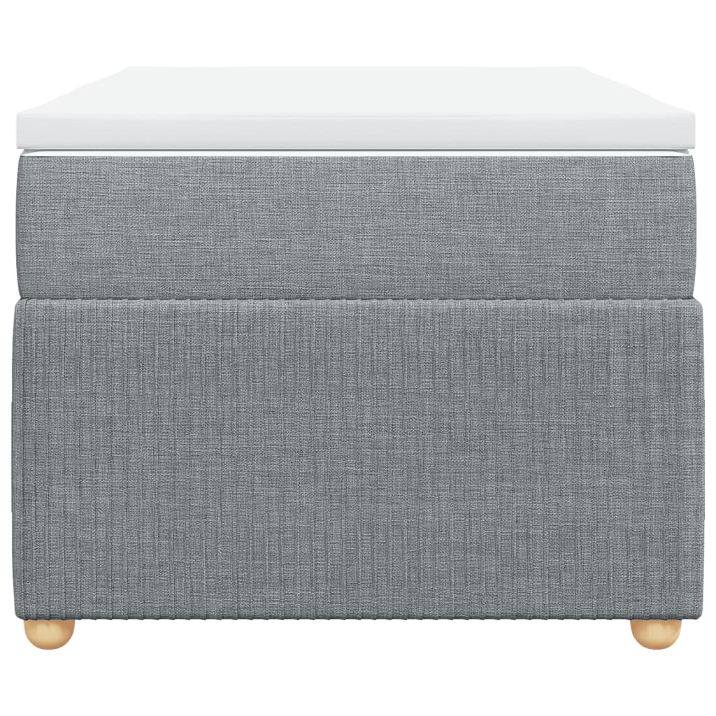 Boxspring met matras stof lichtgrijs 90x200 cm