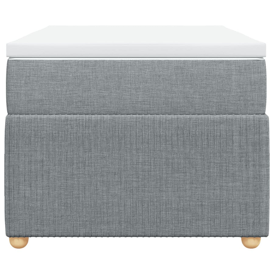 Boxspring met matras stof lichtgrijs 90x200 cm