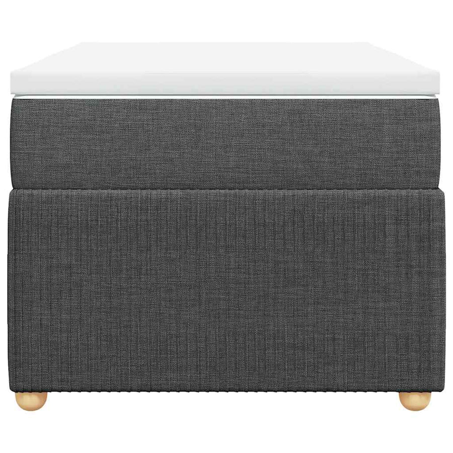 Boxspring met matras stof donkergrijs 90x200 cm