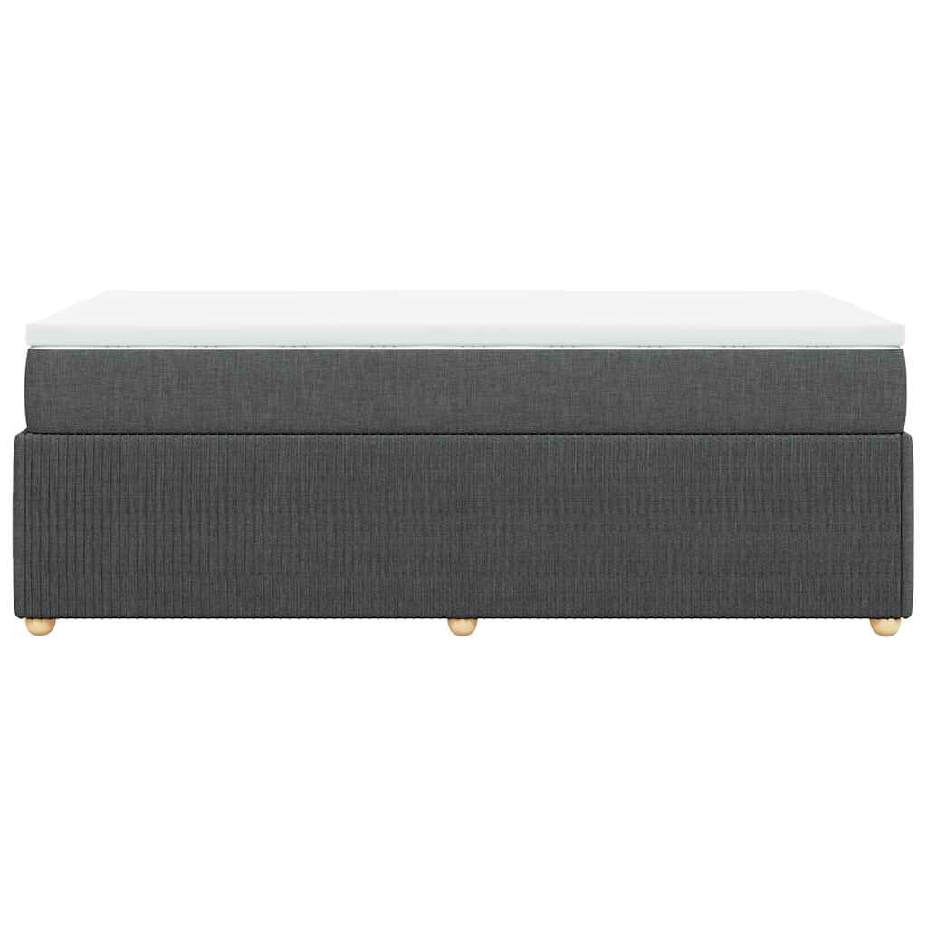 Boxspring met matras stof donkergrijs 90x200 cm