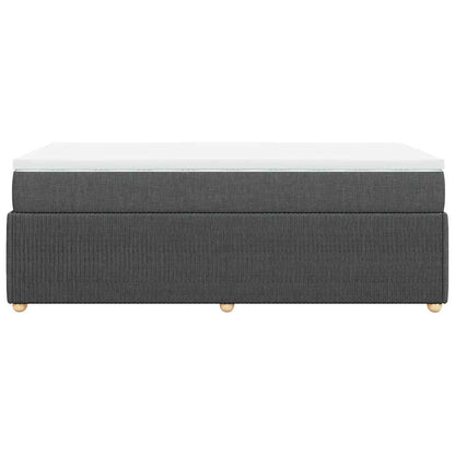 Boxspring met matras stof donkergrijs 90x200 cm