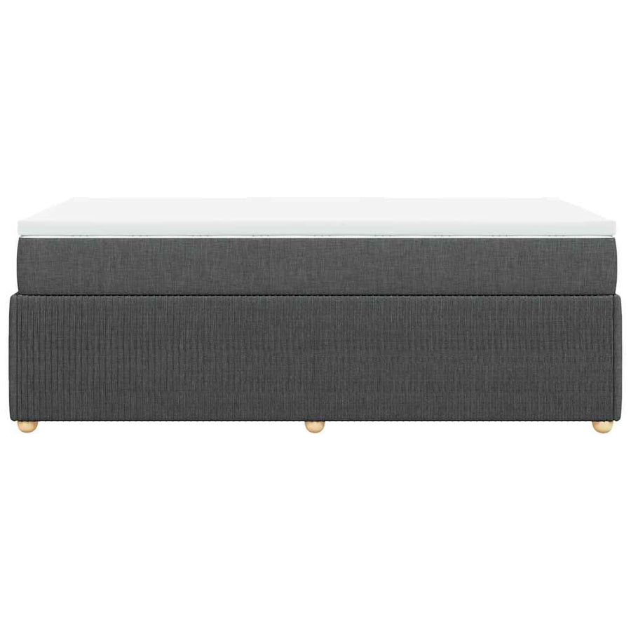 Boxspring met matras stof donkergrijs 90x200 cm