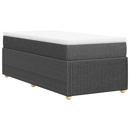 Boxspring met matras stof donkergrijs 90x200 cm