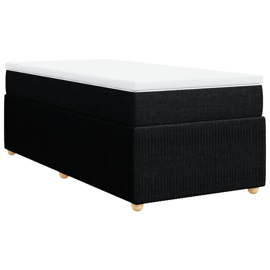 Boxspring met matras stof zwart 90x200 cm