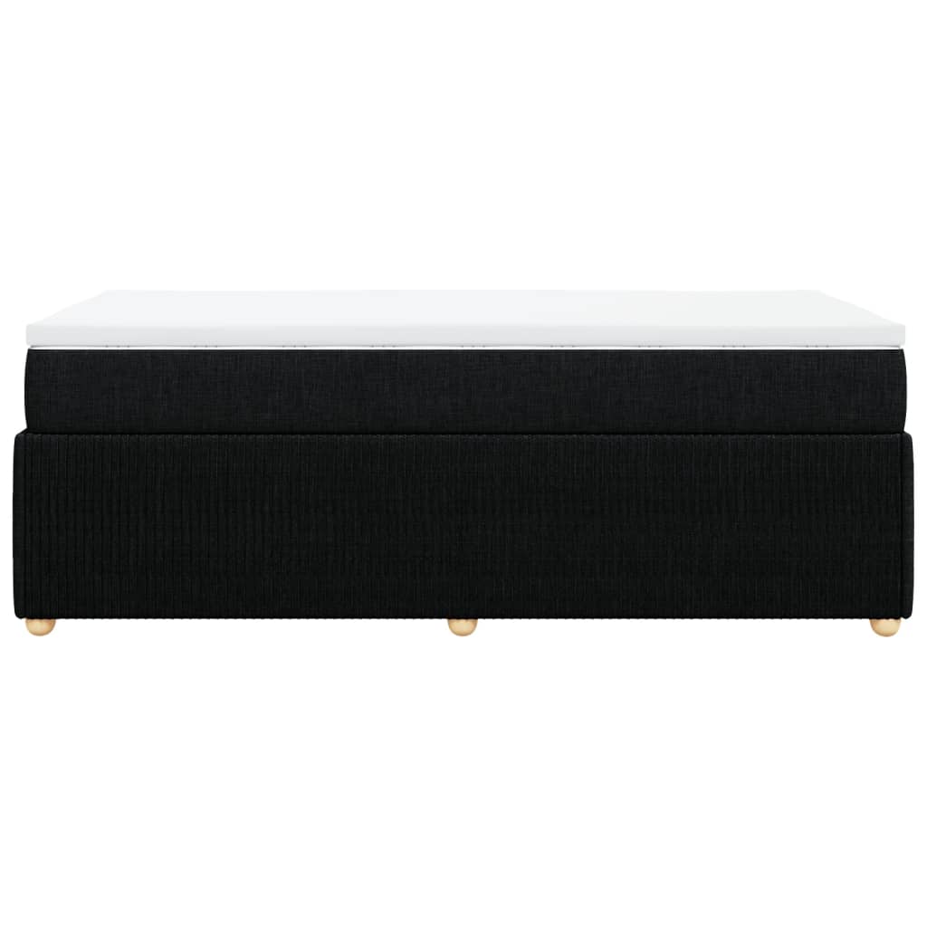 Boxspring met matras stof zwart 90x200 cm