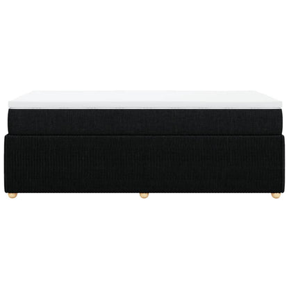 Boxspring met matras stof zwart 90x200 cm