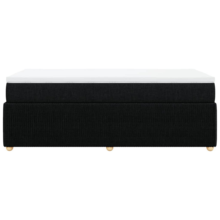 Boxspring met matras stof zwart 90x200 cm