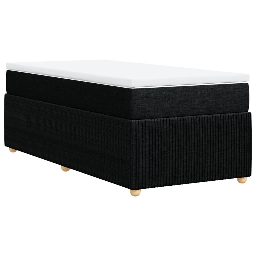 Boxspring met matras stof zwart 90x200 cm
