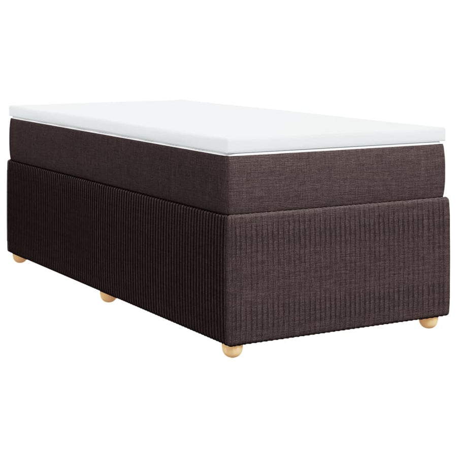 Boxspring met matras stof donkerbruin 90x200 cm