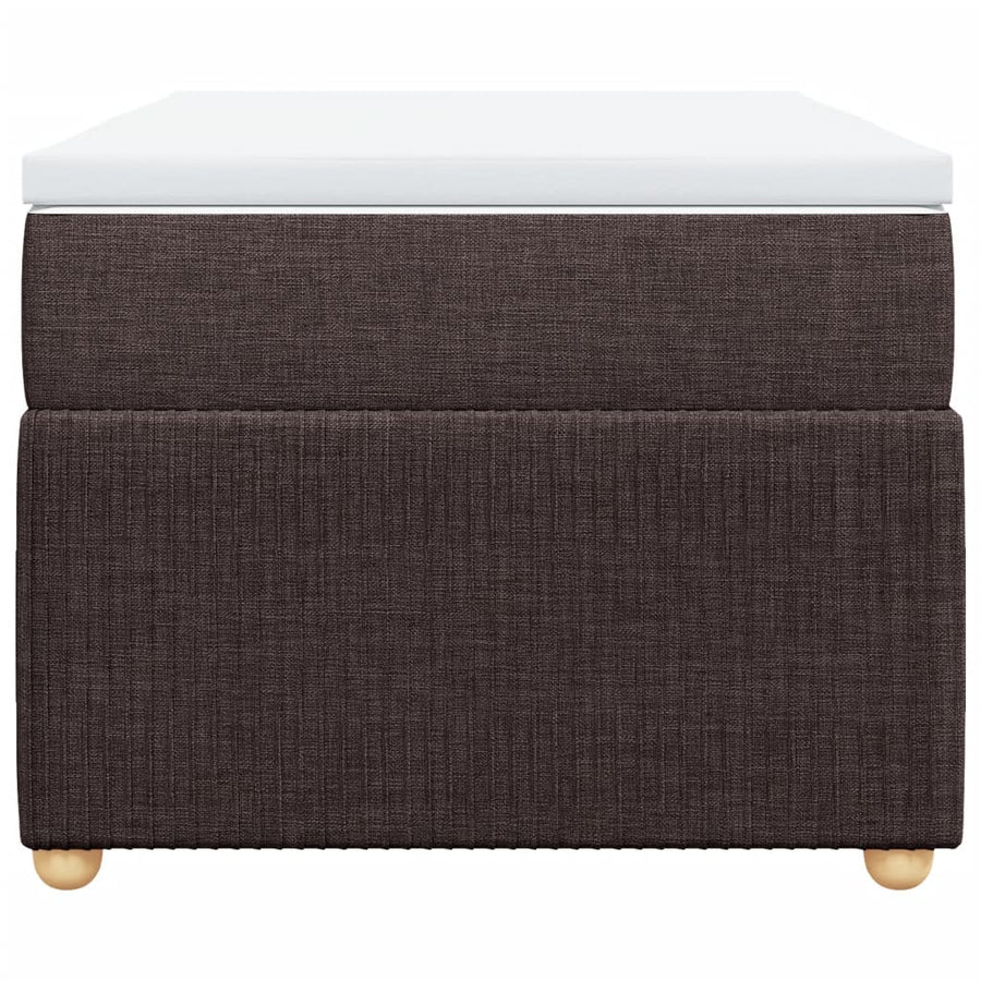 Boxspring met matras stof donkerbruin 90x200 cm