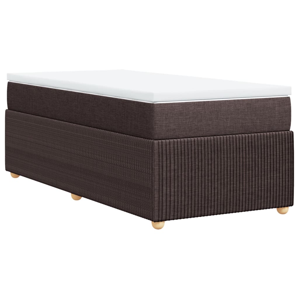 Boxspring met matras stof donkerbruin 90x200 cm